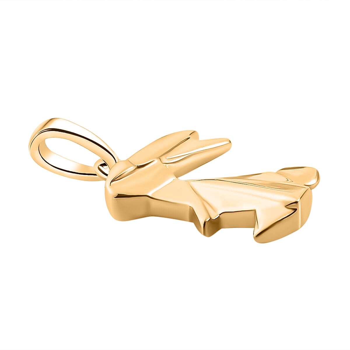 Origami Bunny Pendant in 14K Gold Overlay Sterling Silver