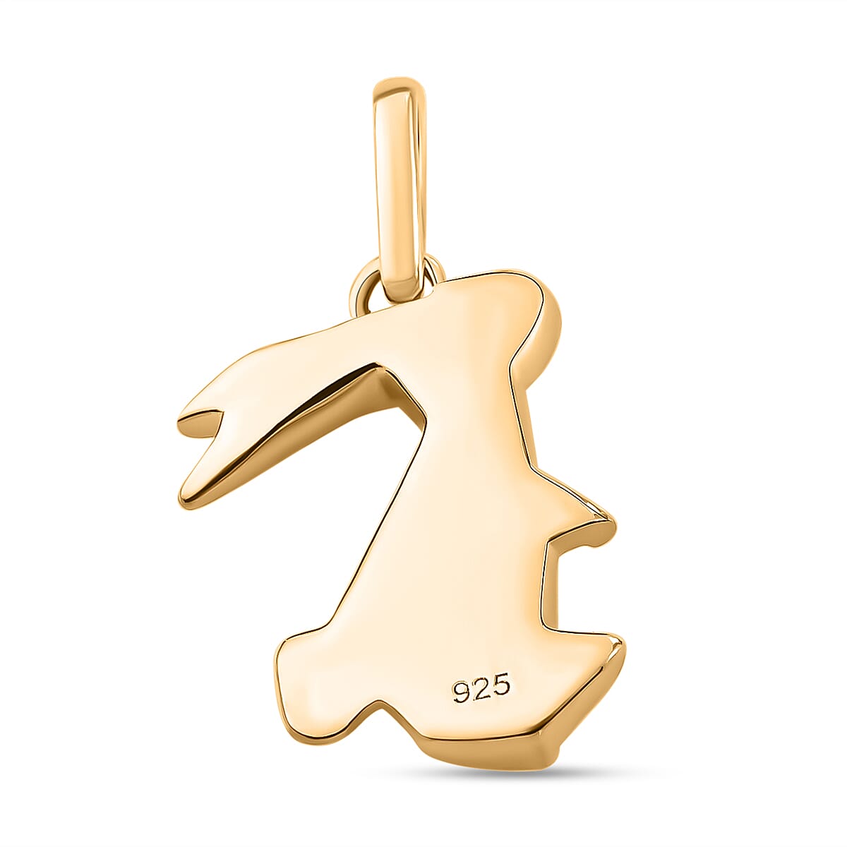 Origami Bunny Pendant in 14K Gold Overlay Sterling Silver