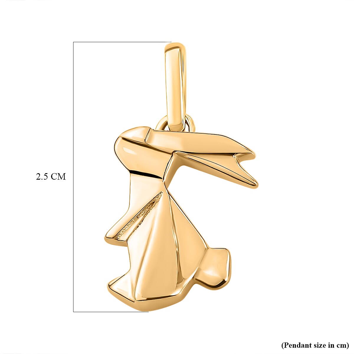 Origami Bunny Pendant in 14K Gold Overlay Sterling Silver