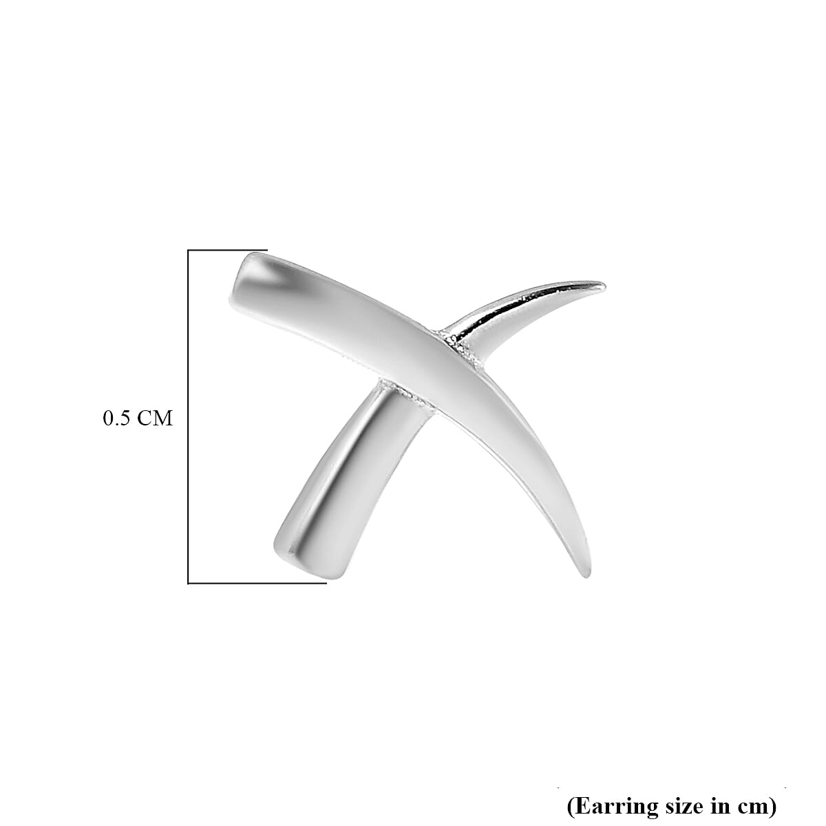 Designer Inspired  Rhodium Overlay Sterling Silver Criss Cross Earrings