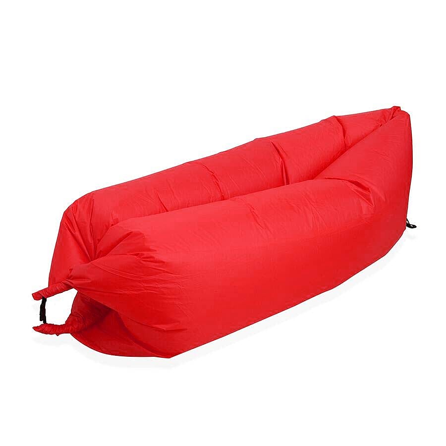 Self Inflating Air Lounger with Carry Pouch (Size 230x70 Cm) - Red