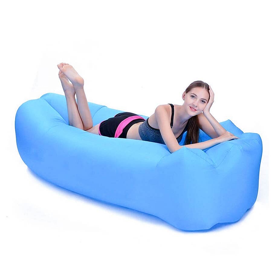 Self Inflating Air Lounger with Carry Pouch (Size 230x70 Cm) - Blue