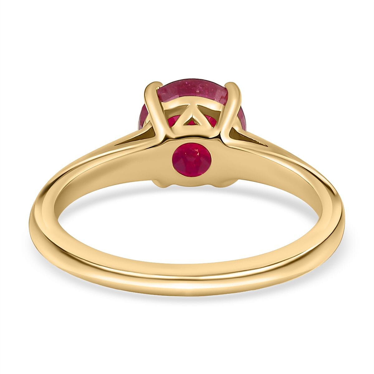 9K Yellow Gold African Ruby Solitaire Ring 2.13 Ct. 9K Yellow Gold African Ruby Solitaire Ring 2.13 Ct.
