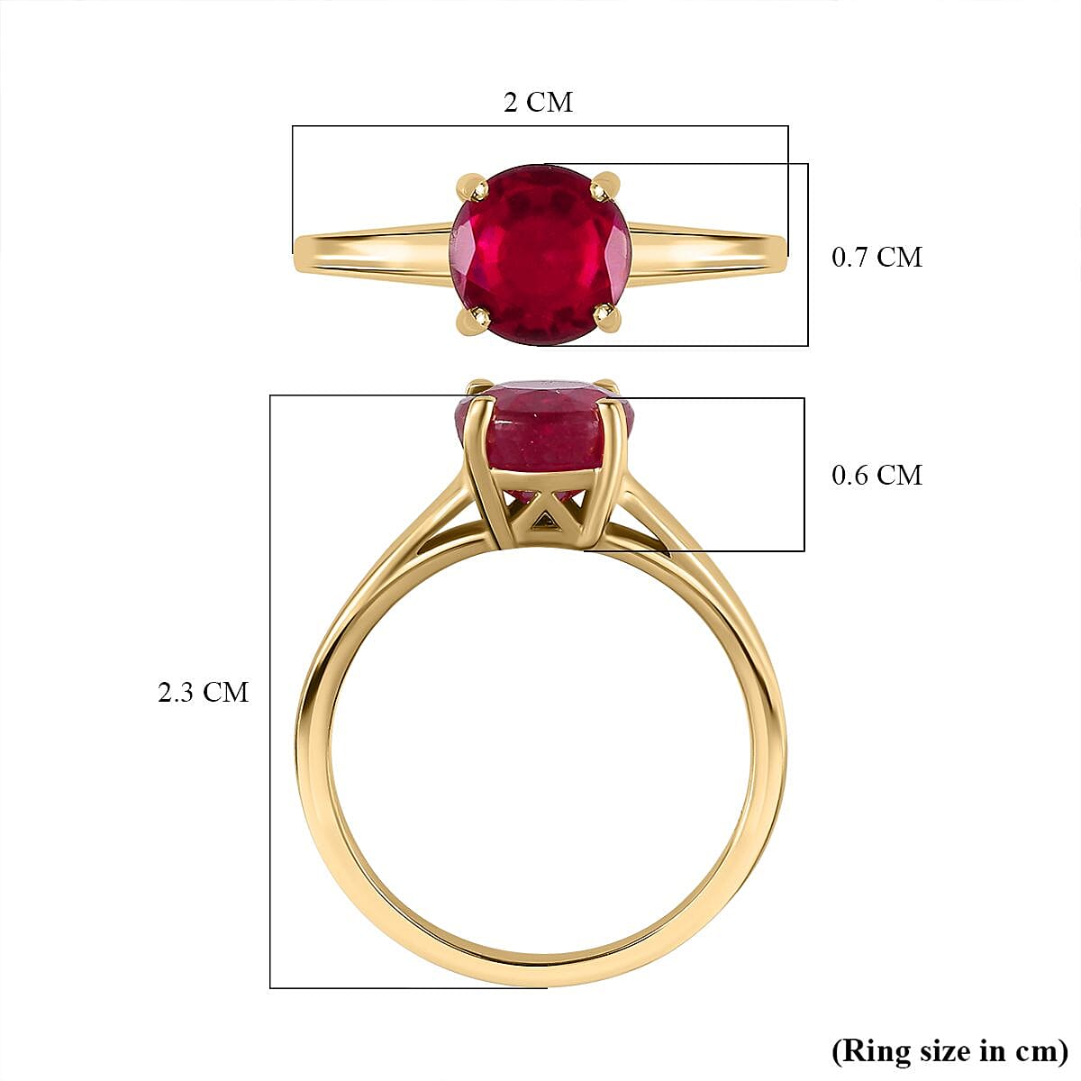 9K Yellow Gold African Ruby Solitaire Ring 2.13 Ct. 9K Yellow Gold African Ruby Solitaire Ring 2.13 Ct.