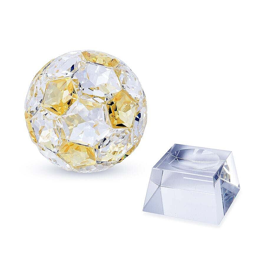 Collectors Edition - Crystal Football with Base (Size 7x14 Cm) - Yellow Sapphire Colour