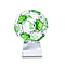 Collectors Edition - Crystal Football with Base (Size 7x14 Cm) - Emerald Green Colour