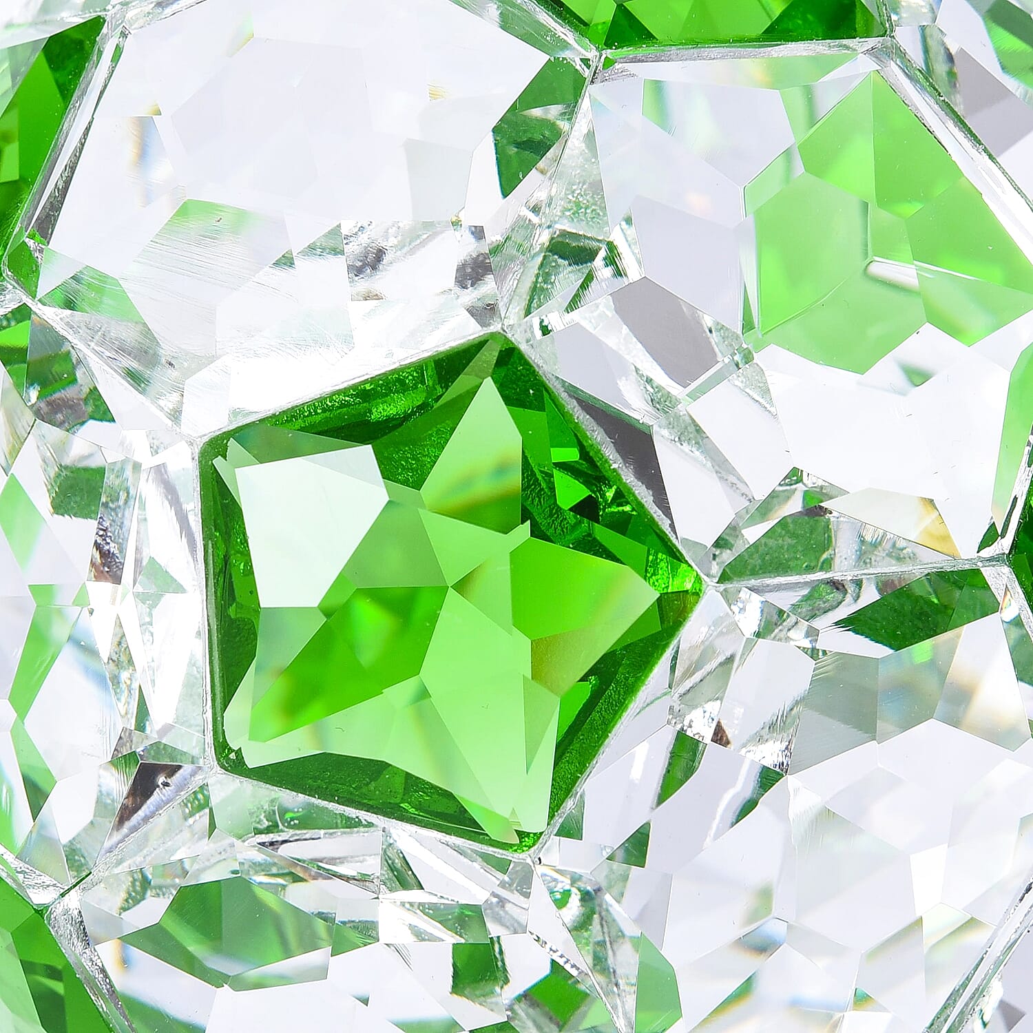 Collectors Edition - Crystal Football with Base (Size 7x14 Cm) - Emerald Green Colour