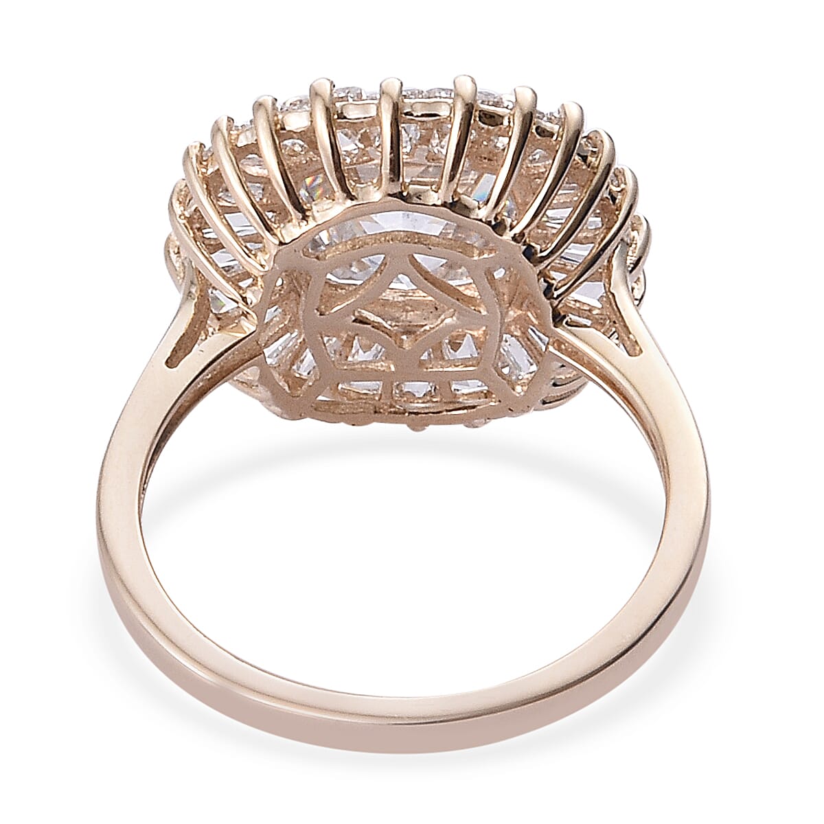 Lustro Stella - 9K Yellow Gold (Cush 8x8) Ring Made with Finest CZ
