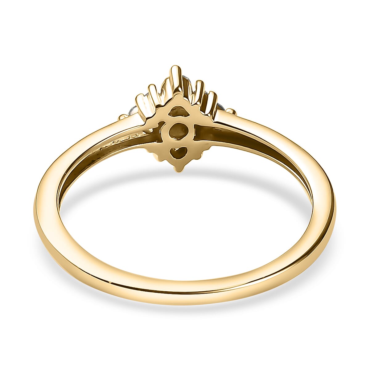 9K Yellow Gold SGL Certified Diamond (I3-G-H) Floral Ring 0.20 Ct