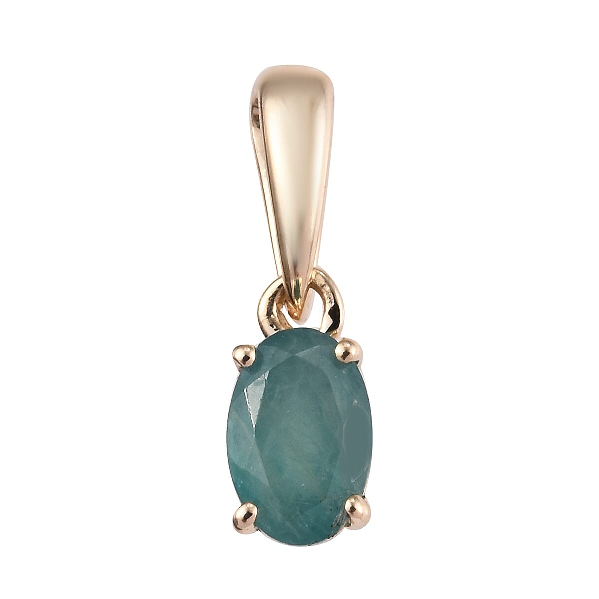 9K Yellow Gold AAA Grandidierite (Ovl) Pendant 0.50 Ct.