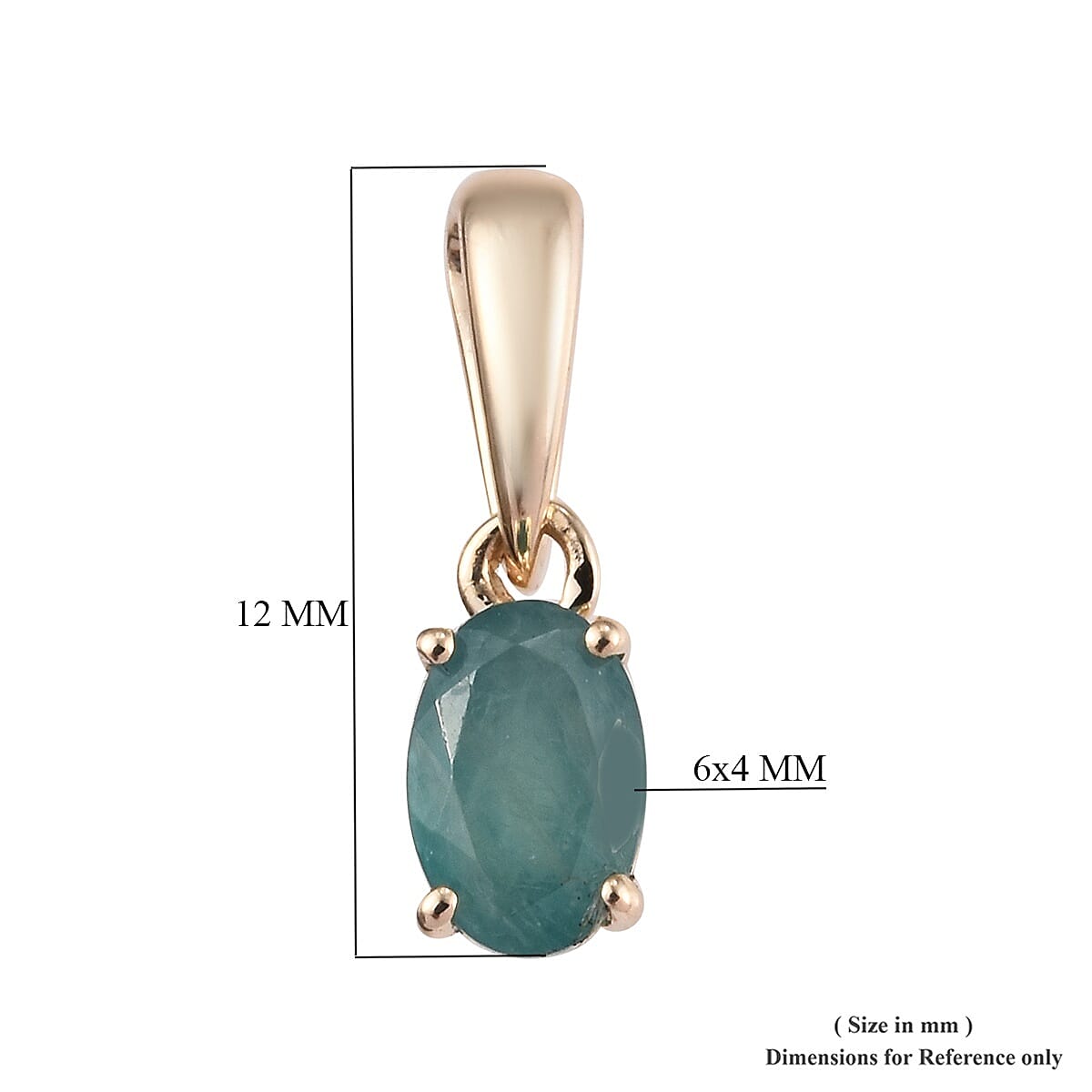 9K Yellow Gold AAA Grandidierite (Ovl) Pendant 0.50 Ct.