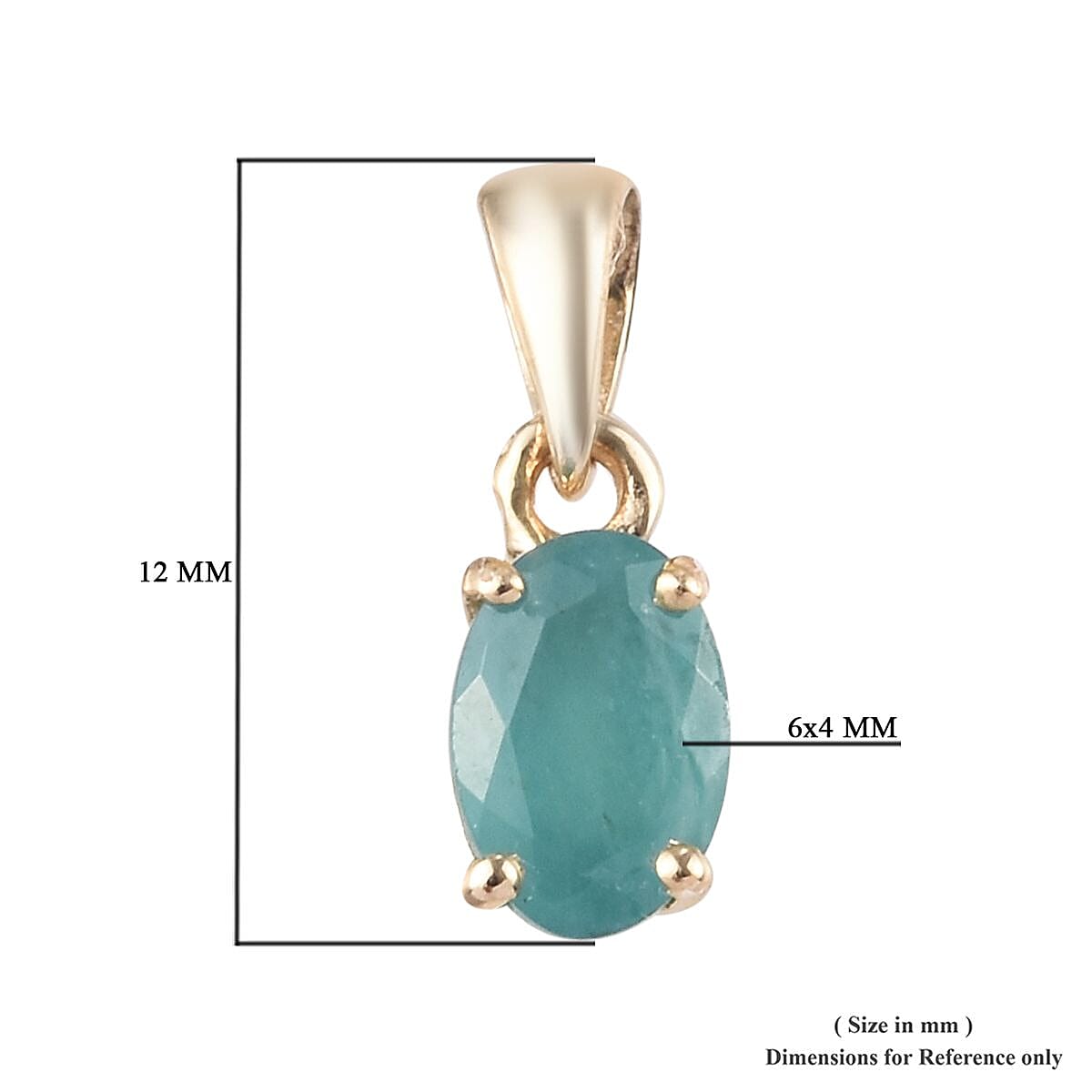 9K Yellow Gold AAA Grandidierite (Ovl) Pendant 0.50 Ct.