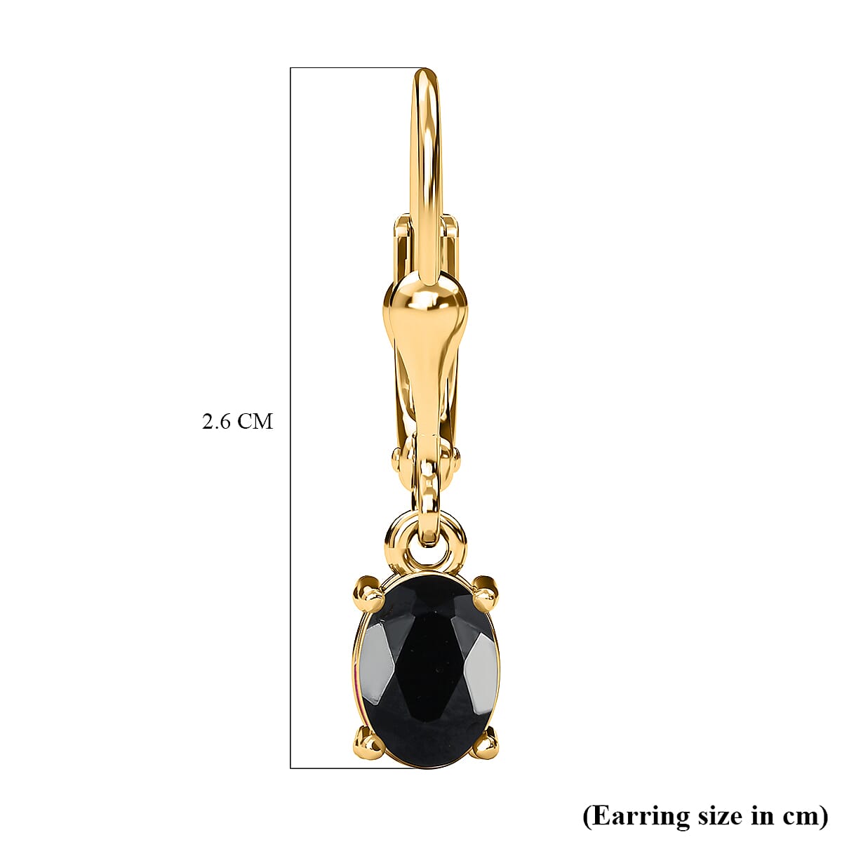 Boi Ploi Black Spinel (Ovl) Lever Back Earrings in 18K Vermeil Yellow Gold Plated in Sterling Silver 3.46 Ct.