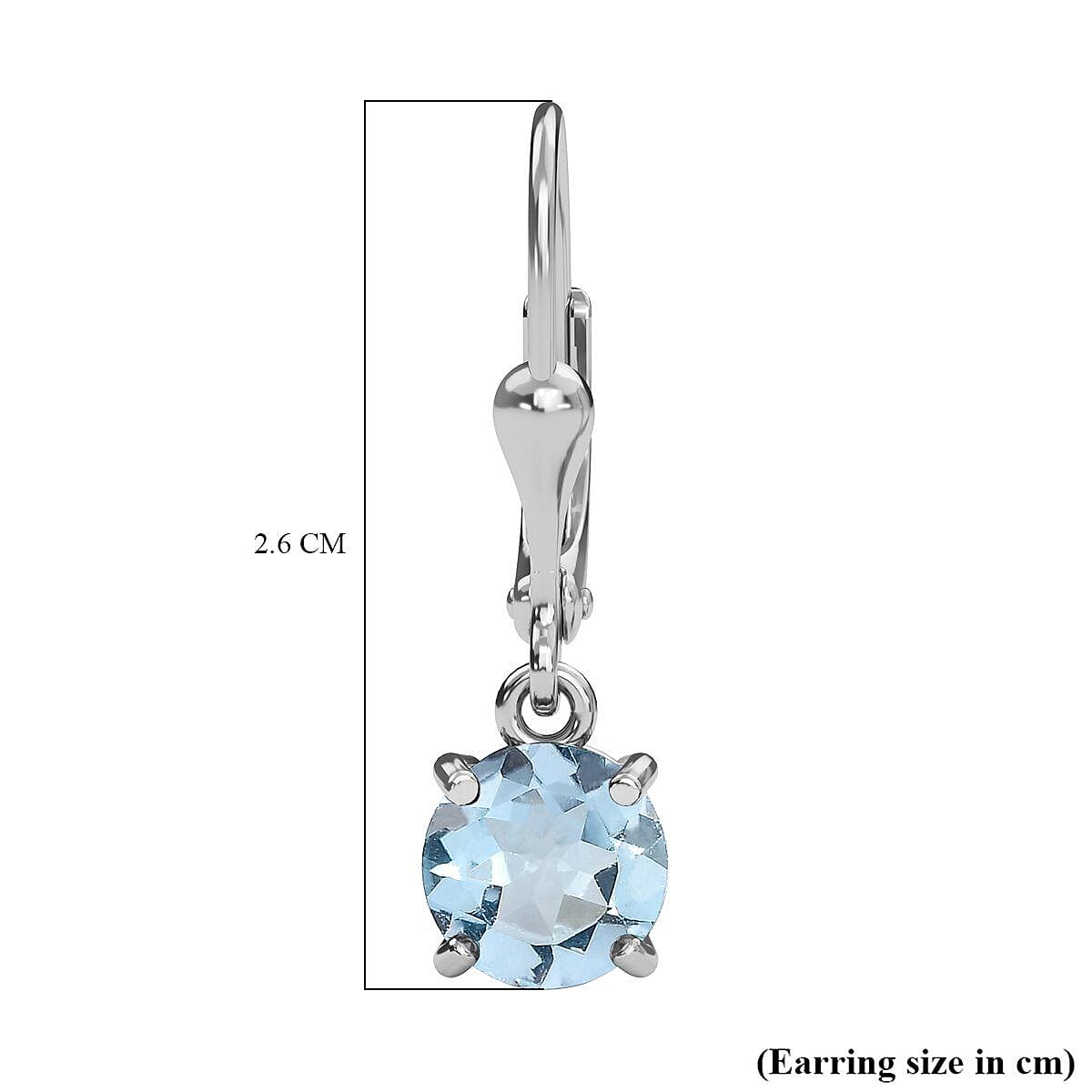 D'Joy Sky Blue Topaz Lever Back Earrings in Platinum Overlay Sterling Silver 2.92 Ct.
