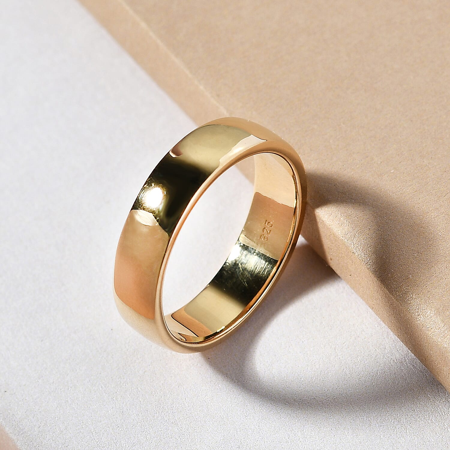 14K Gold Overlay Sterling Silver Band Ring