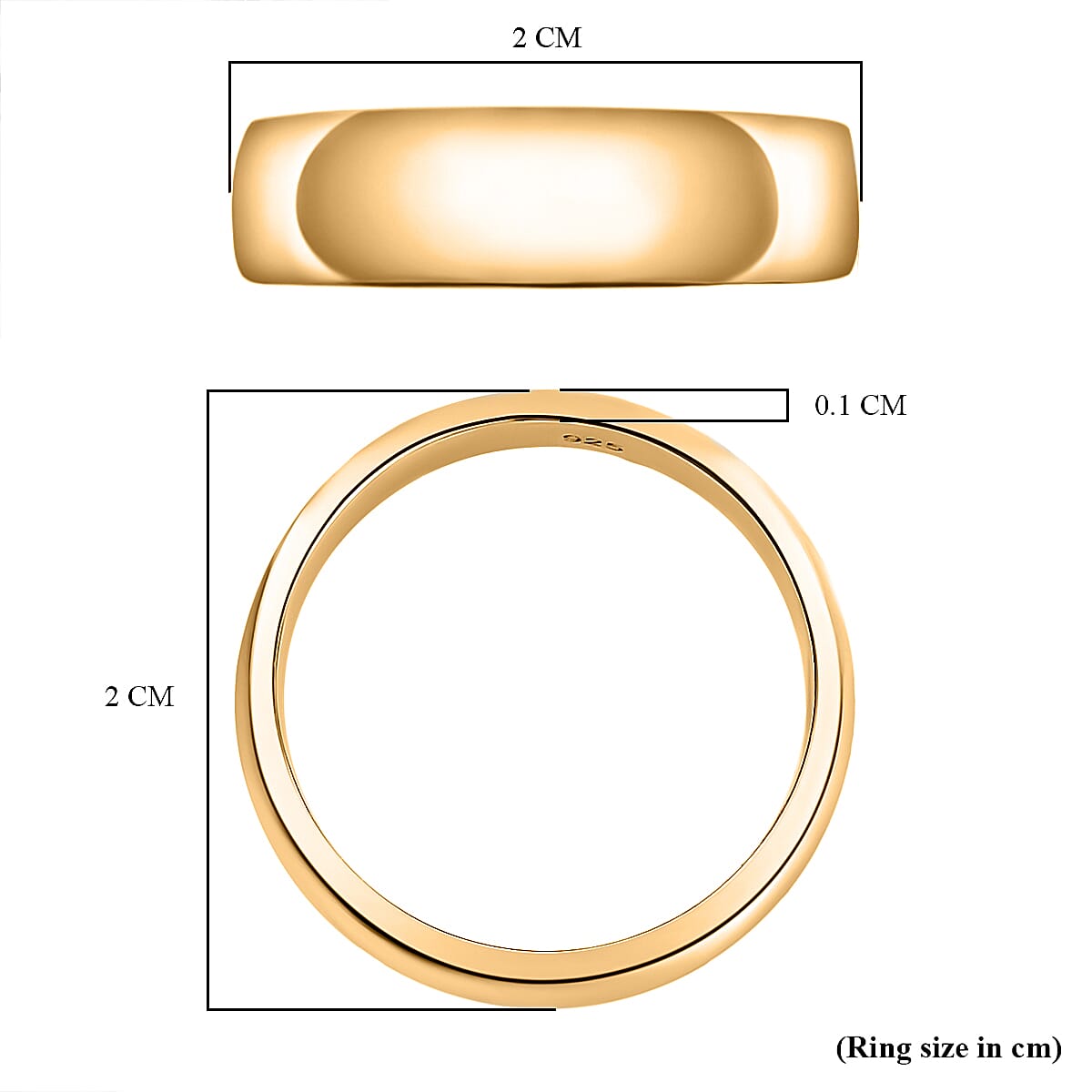 14K Gold Overlay Sterling Silver Band Ring