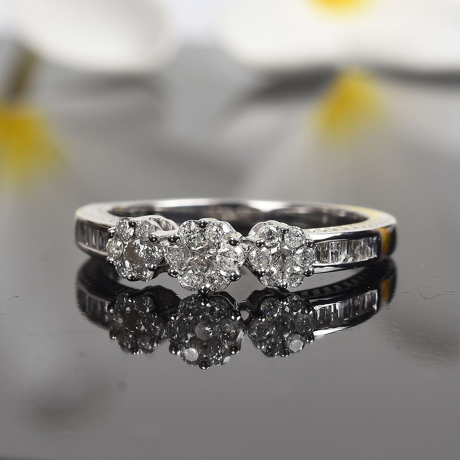 9K White Gold SGL Certified Diamond (Rnd) (I3/G-H) Ring 0.500 Ct.