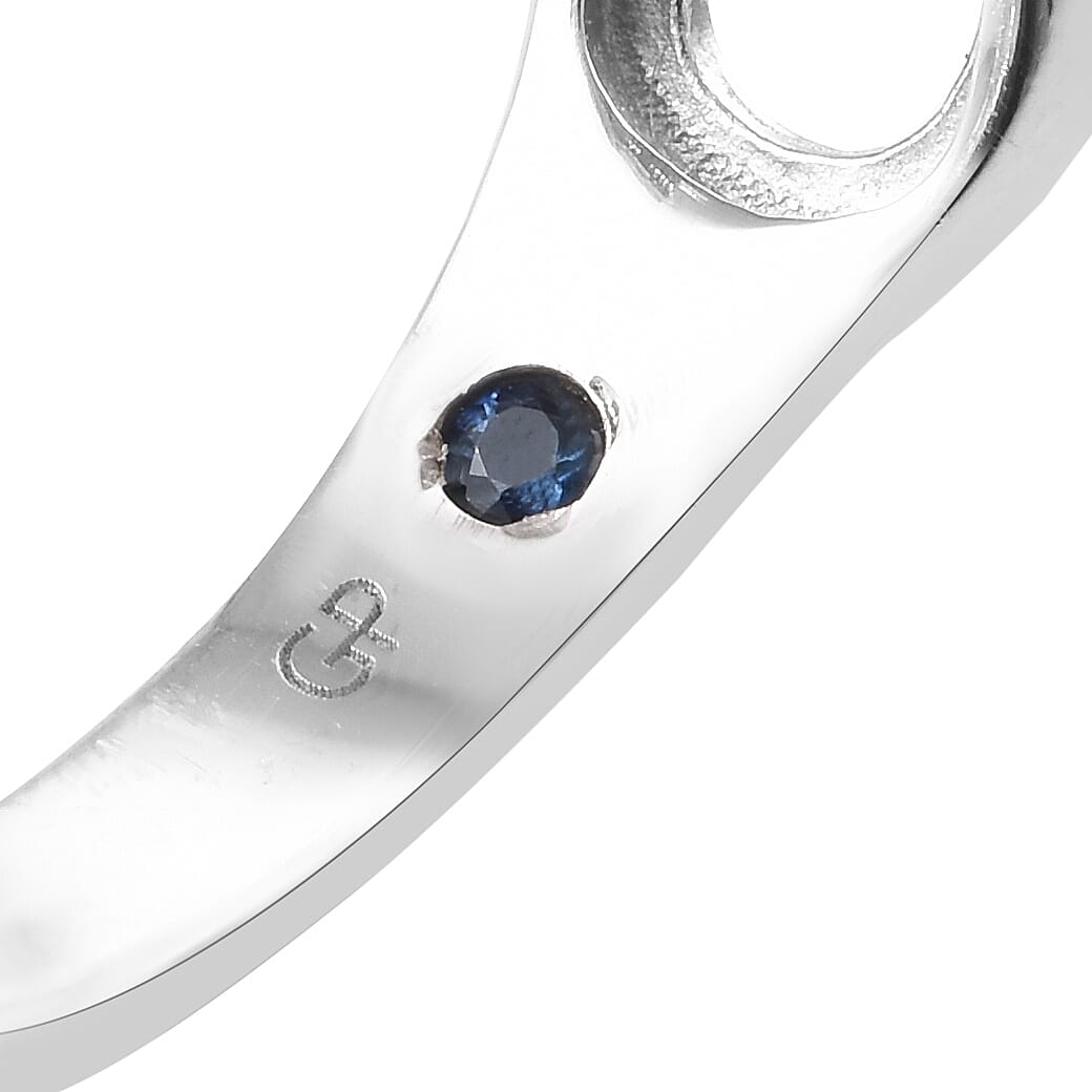 GP - African Ruby, Burmese Ruby & Blue Sapphire Heart Ring in Platinum Overlay Sterling Silver 1.94 Ct.