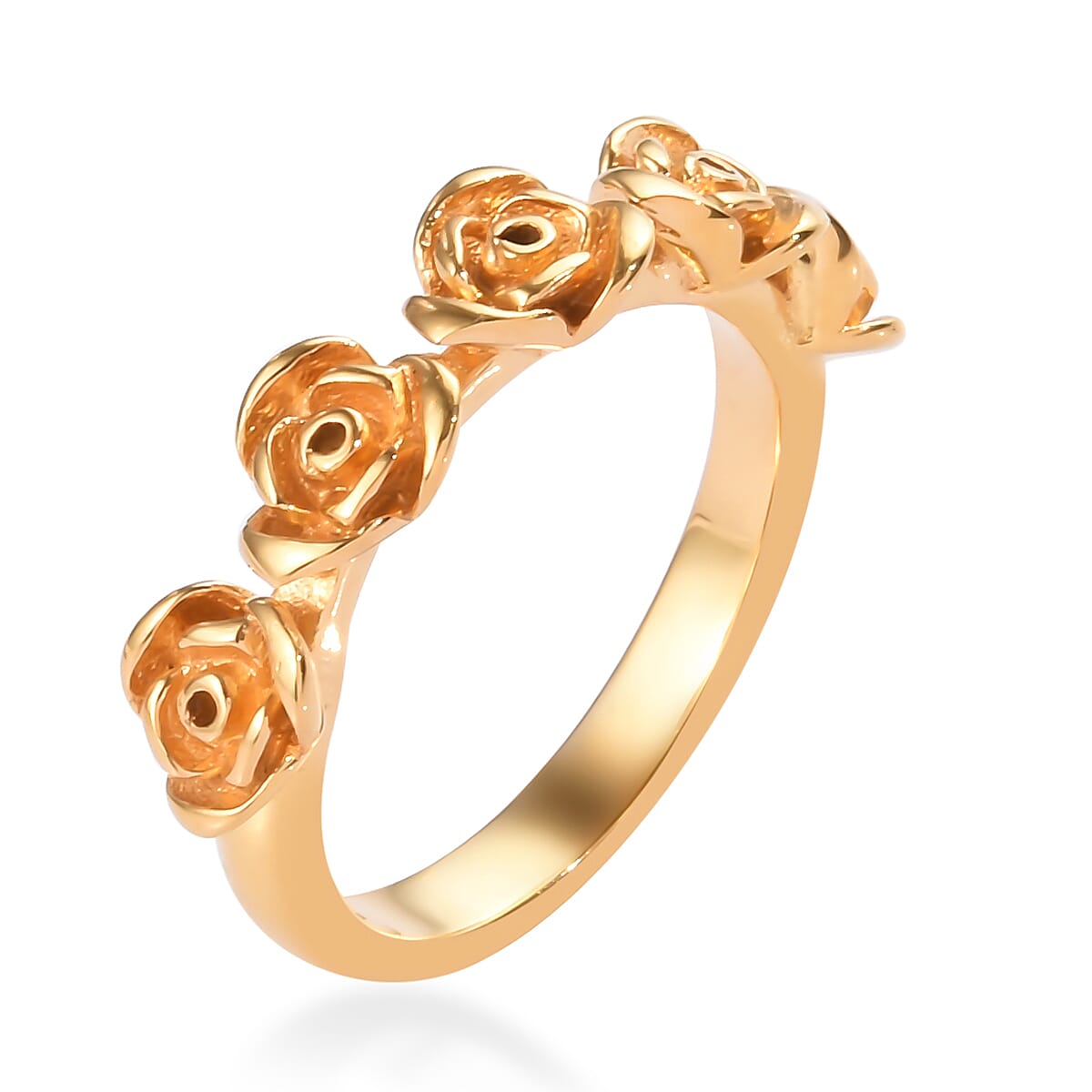 14K Gold Overlay Sterling Silver Rose Ring