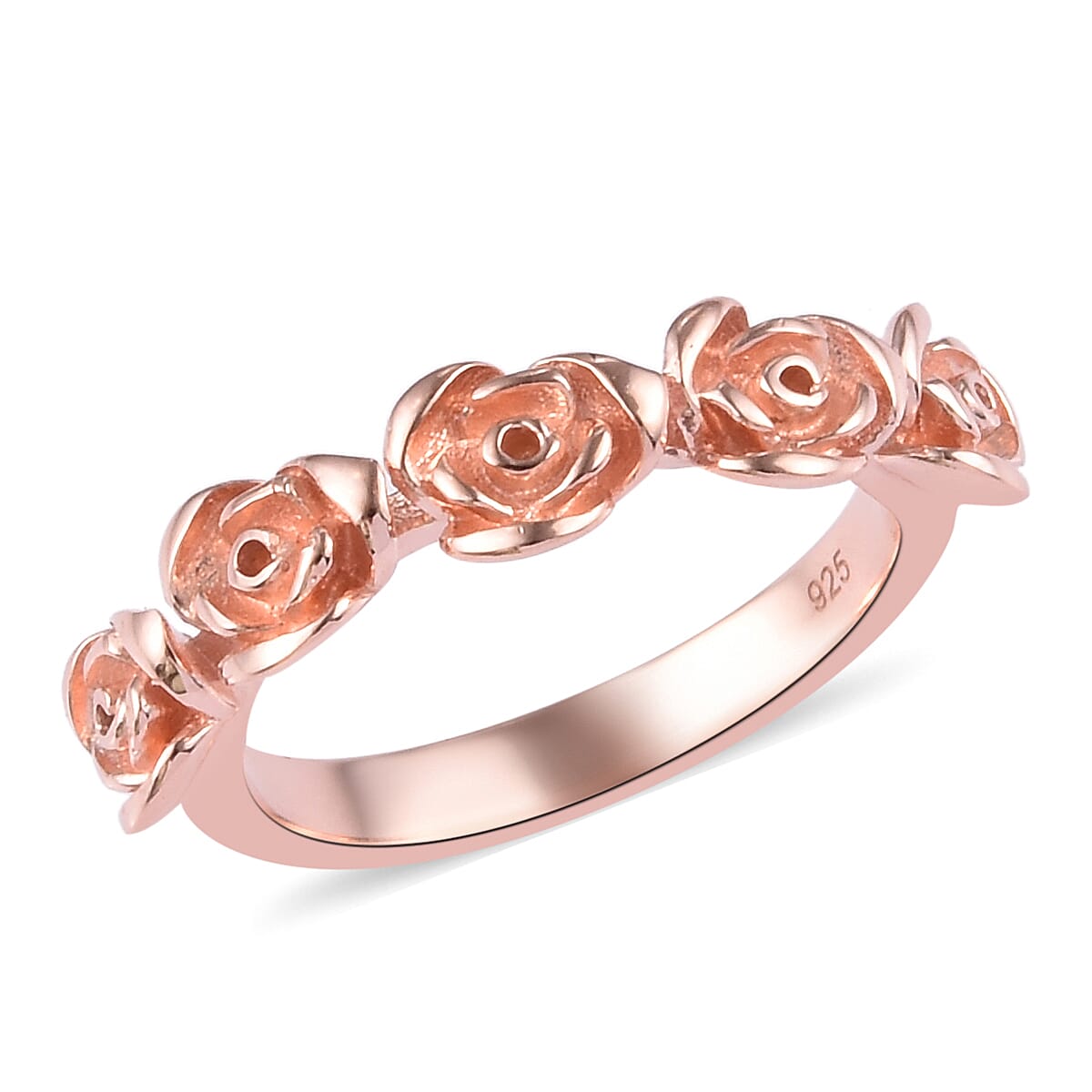 Rose Gold Overlay Sterling Silver Rose Ring