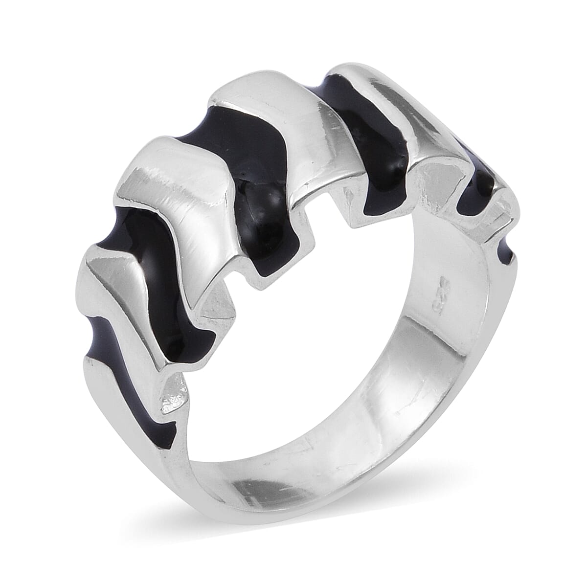 Sterling Silver Ring with Enameling, Silver wt 8.24 Gms.