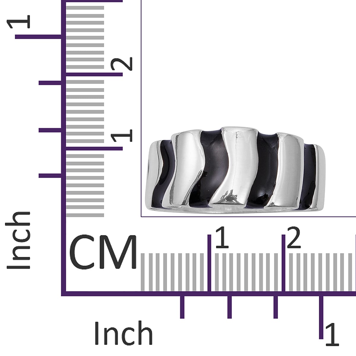 Sterling Silver Ring with Enameling, Silver wt 8.24 Gms.