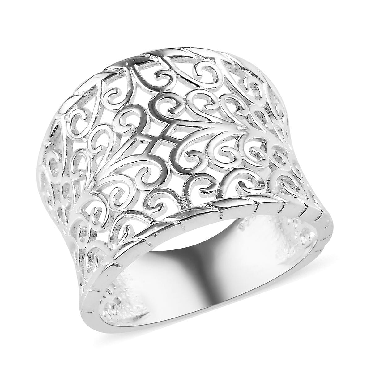 Sterling Silver Filigree Ring, Silver 3.26 Gms