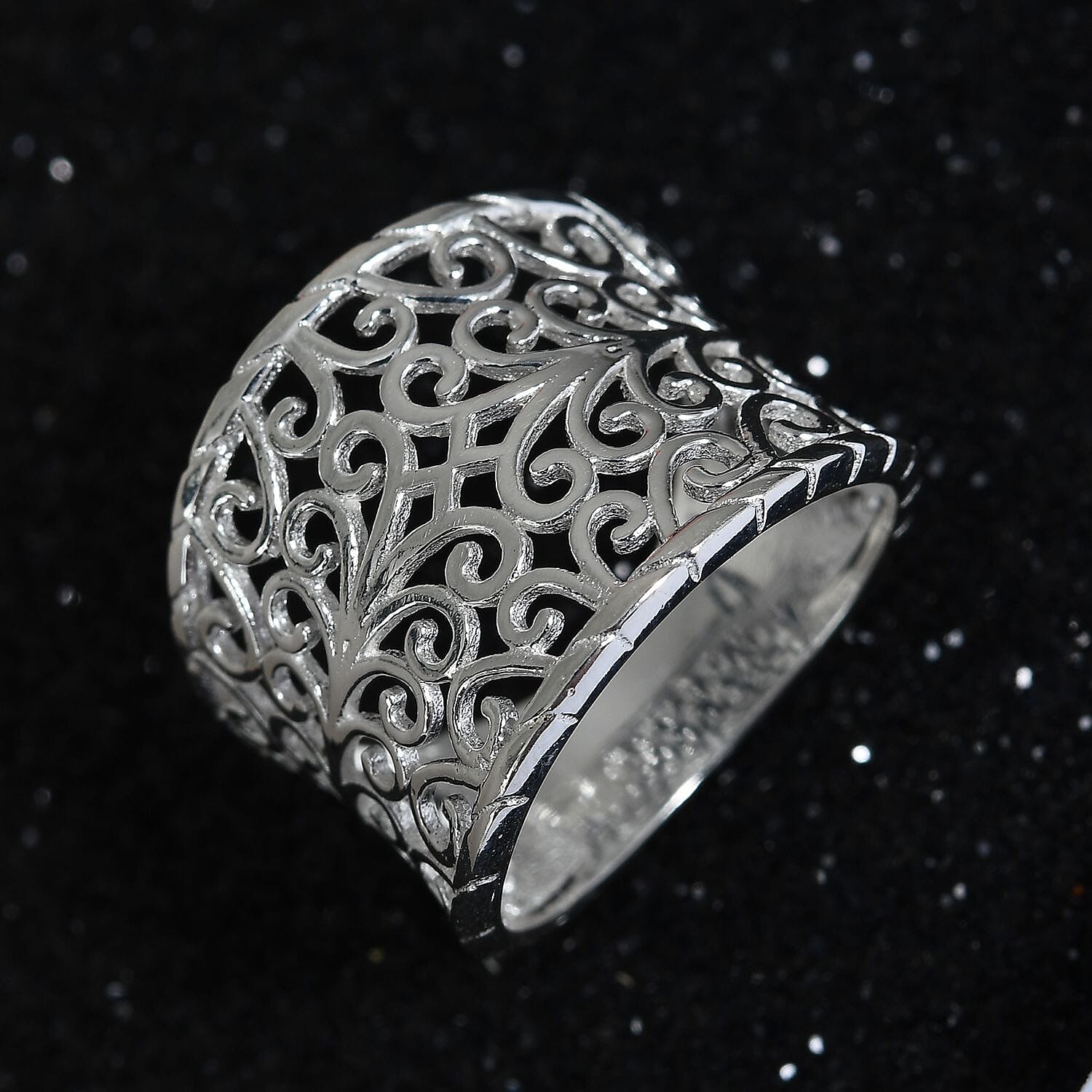 Sterling Silver Filigree Ring, Silver 3.26 Gms