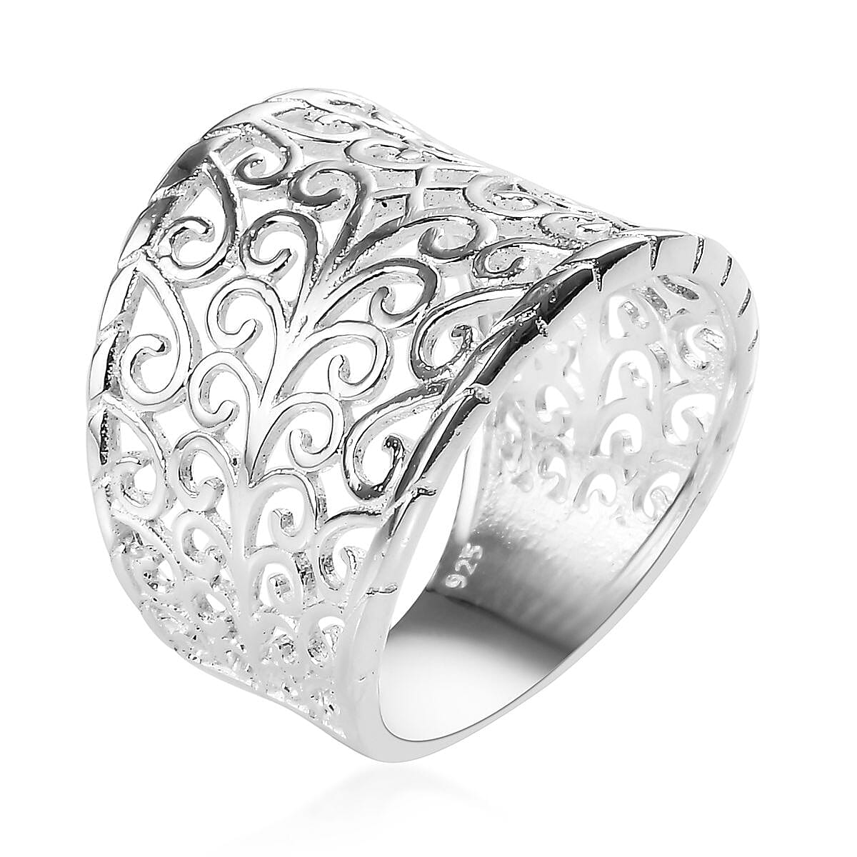Sterling Silver Filigree Ring, Silver 3.26 Gms