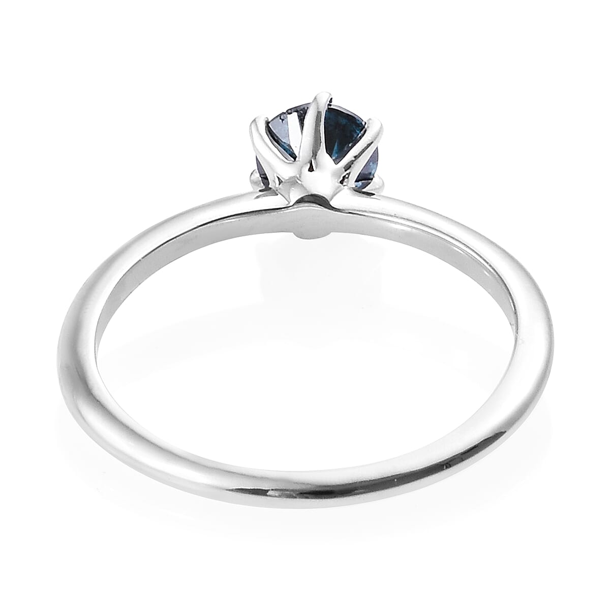 Close Out Deal- 9K White Gold SGL Certified Blue Diamond (Rnd 5.4mm) Ring 0.56 Ct.