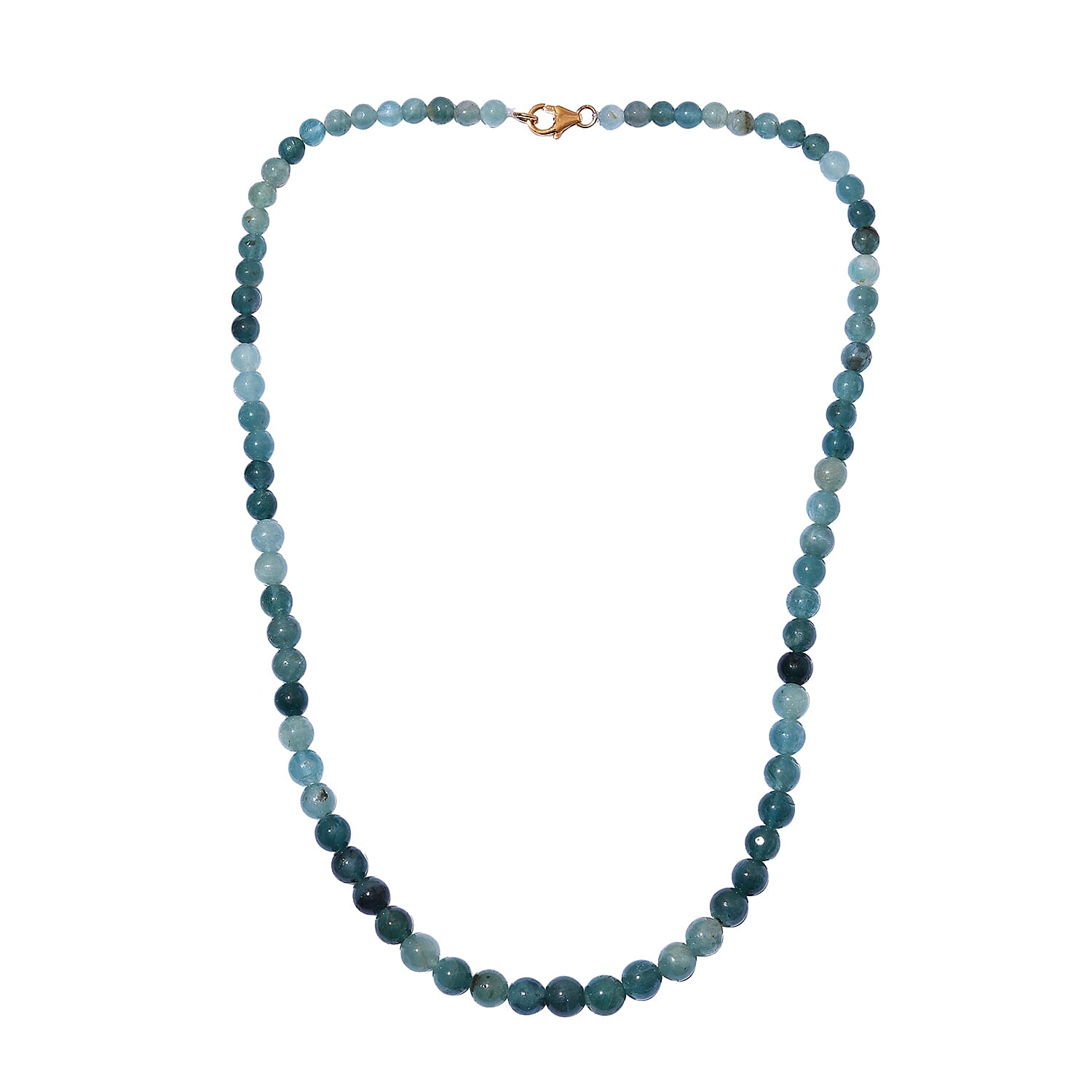 Extremely Rare- Grandidierite 135 Carat Round Beads Necklace (Size 18 Inch) with 14K Yellow Gold Lock