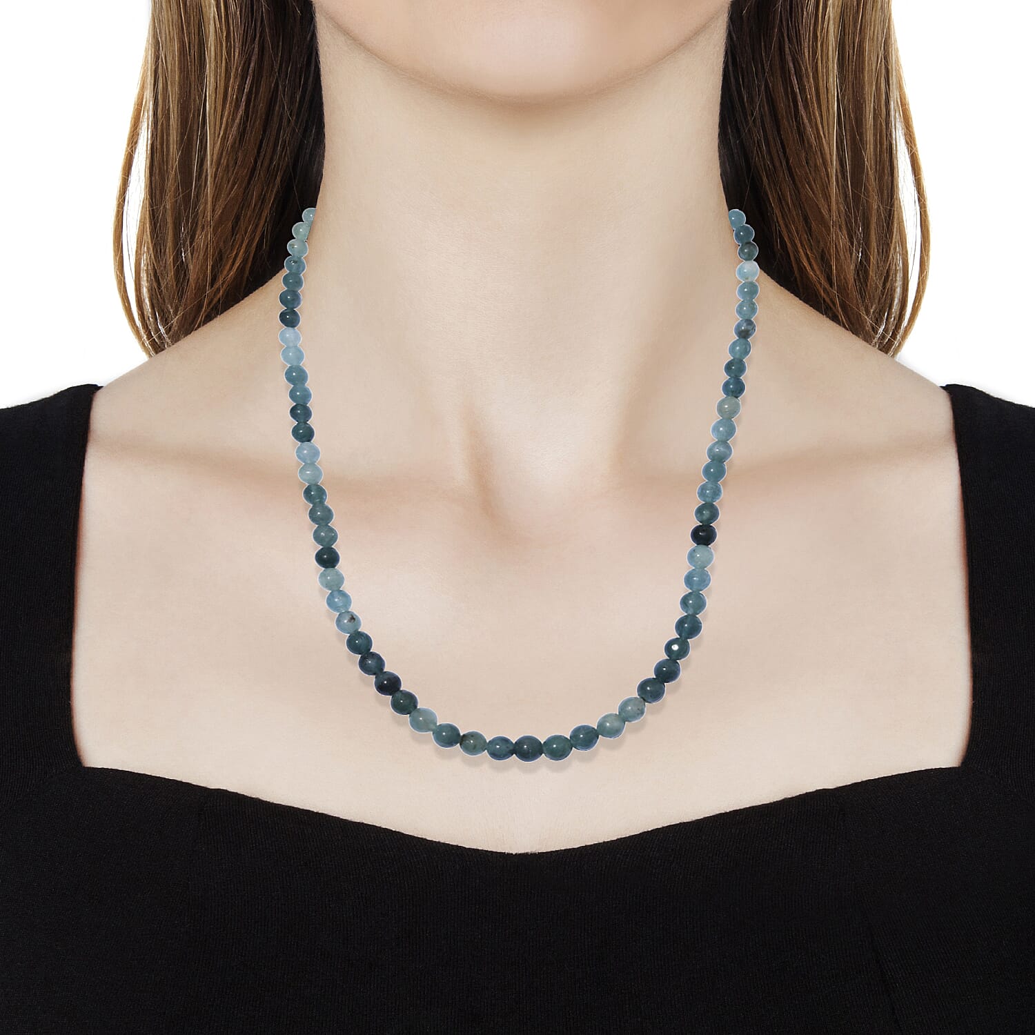 Extremely Rare- Grandidierite 135 Carat Round Beads Necklace (Size 18 Inch) with 14K Yellow Gold Lock