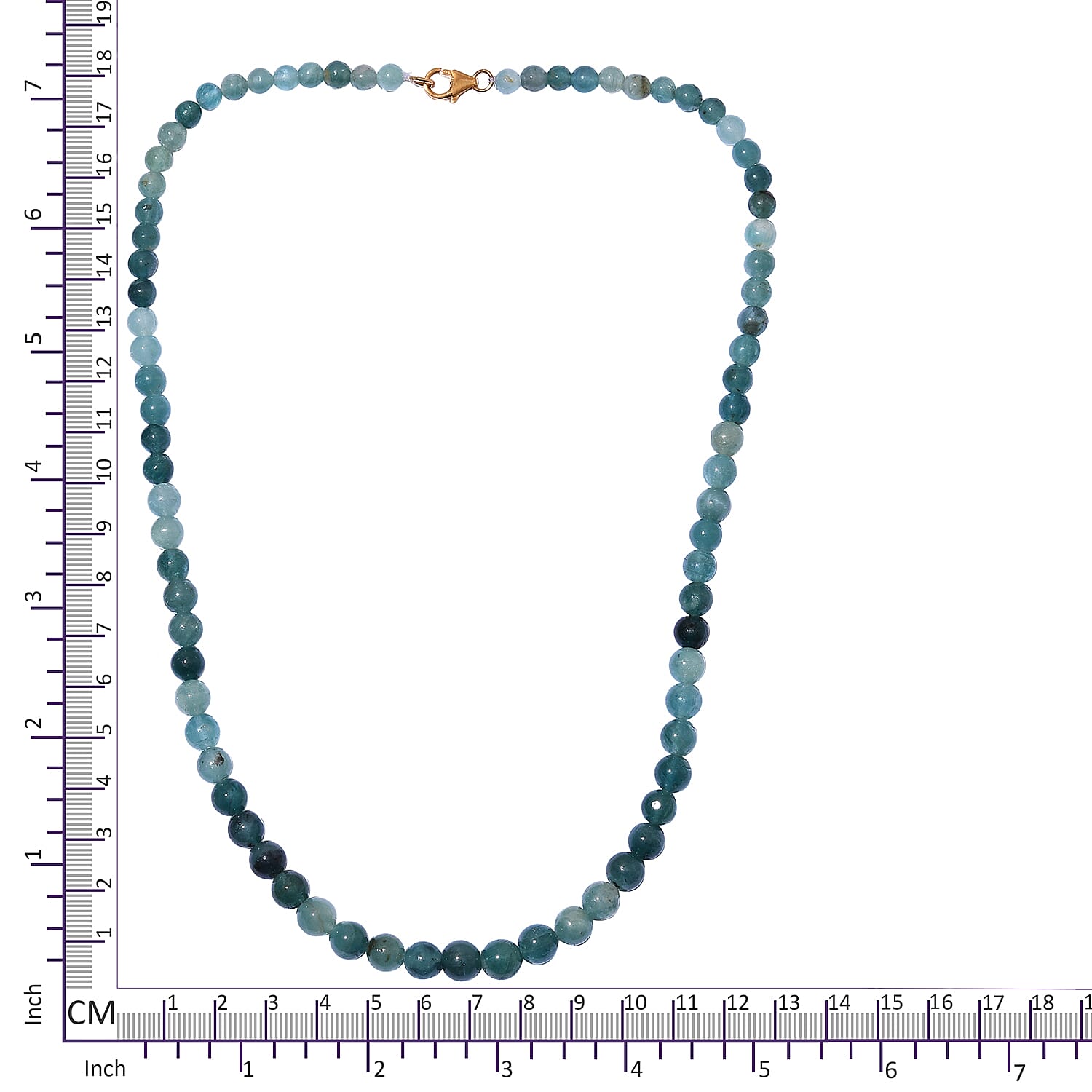 Extremely Rare- Grandidierite 135 Carat Round Beads Necklace (Size 18 Inch) with 14K Yellow Gold Lock