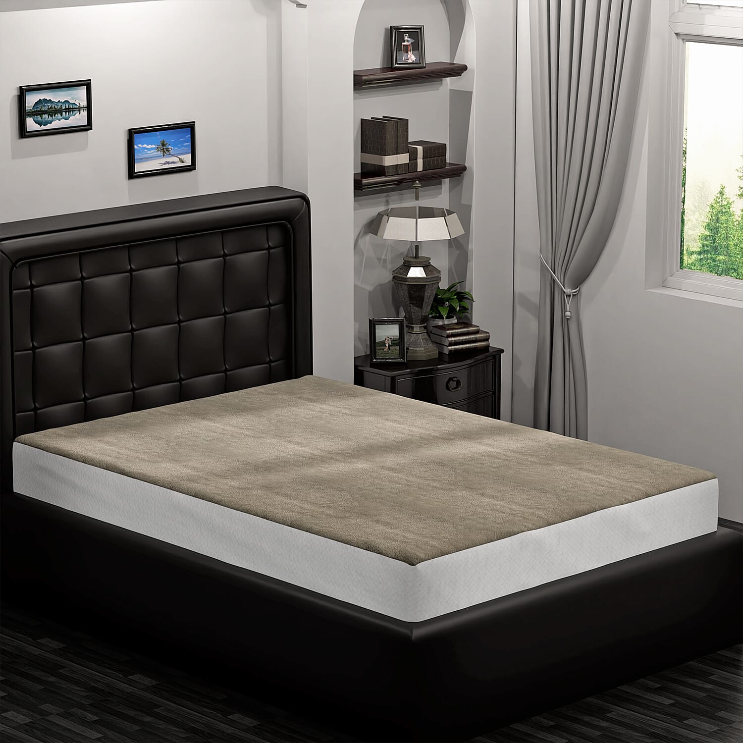 Copper Infused Bamboo Terry Waterproof Fitted Mattress Protector in Olive Green