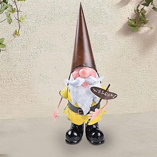 ROLSON Large Garden Gnome with Welcome Sign (Size 23.5X17X40.5m)