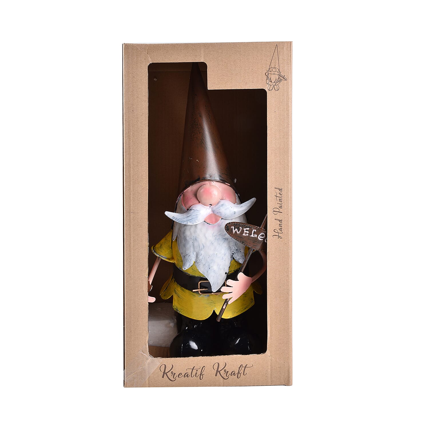 ROLSON Large Garden Gnome with Welcome Sign (Size 23.5X17X40.5m)