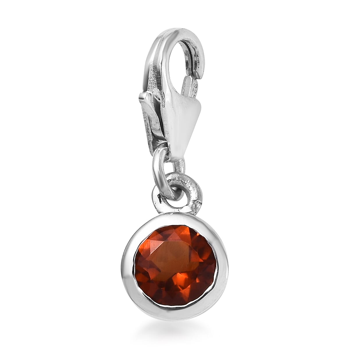 Madeira Citrine (Rnd) Charm in Platinum Overlay Sterling Silver 0.50 Ct.