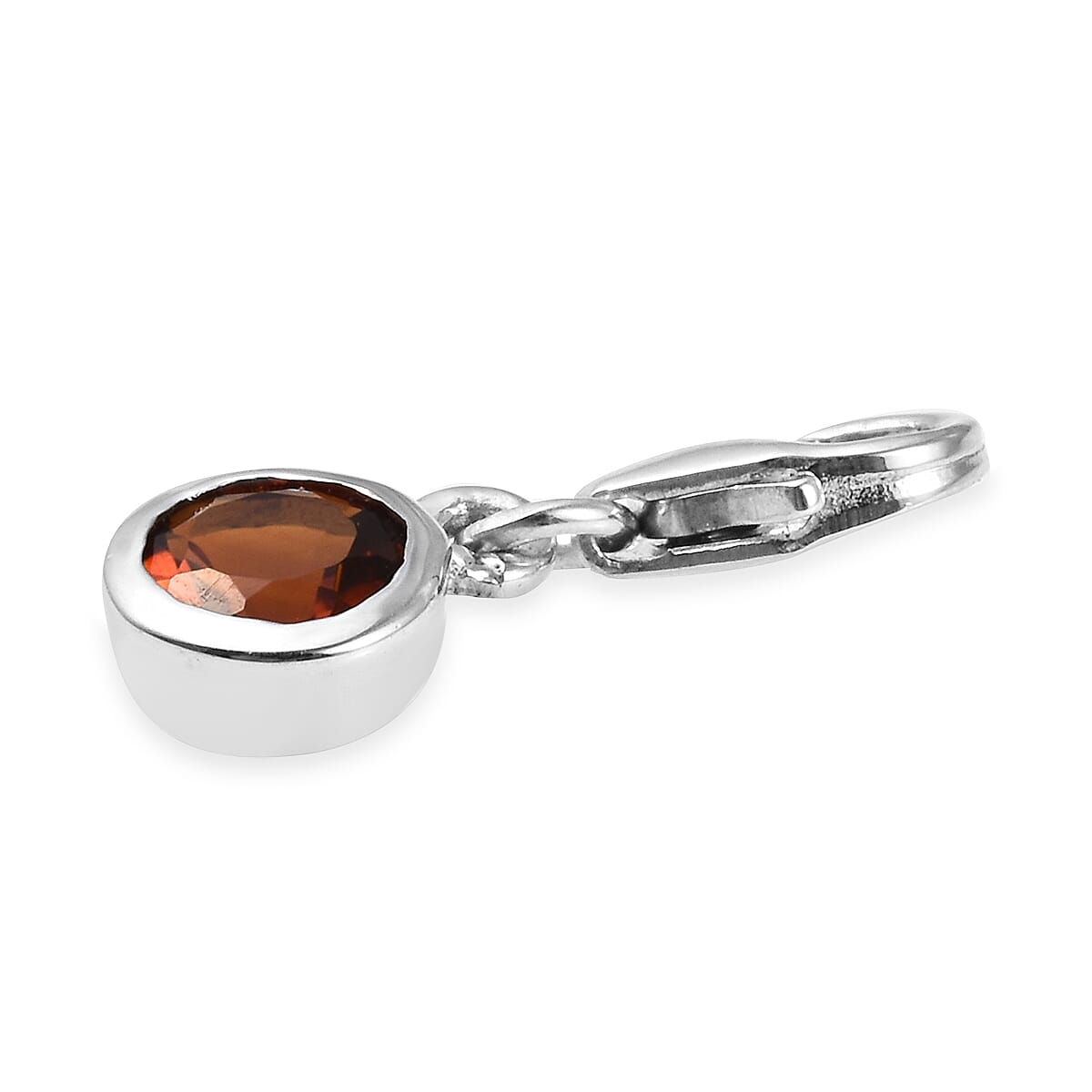 Madeira Citrine (Rnd) Charm in Platinum Overlay Sterling Silver 0.50 Ct.