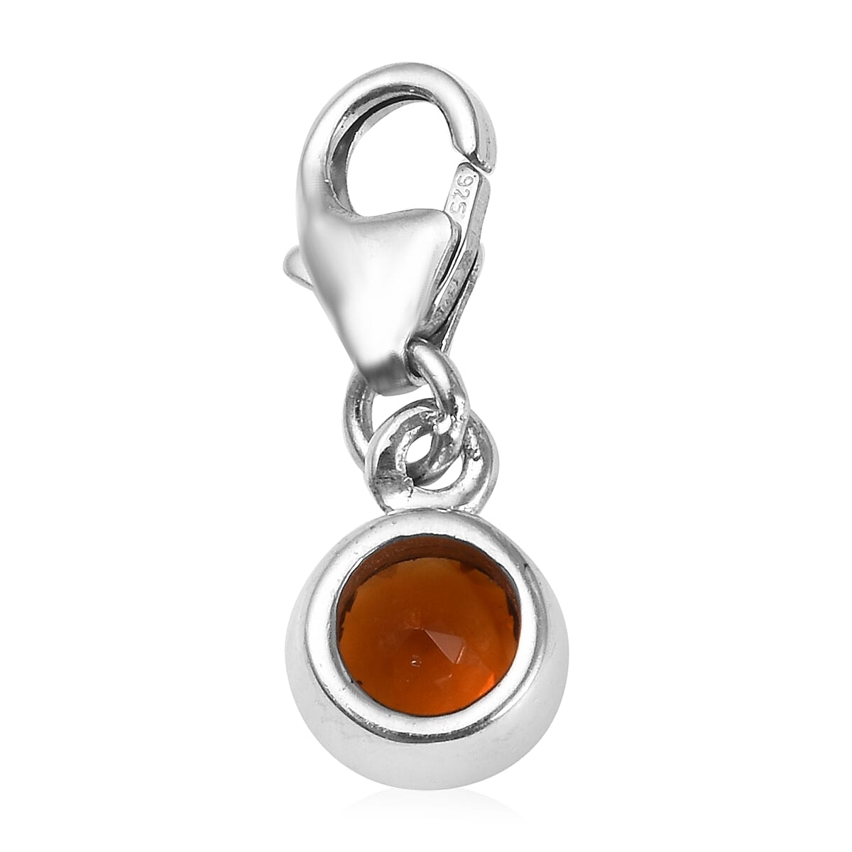 Madeira Citrine (Rnd) Charm in Platinum Overlay Sterling Silver 0.50 Ct.