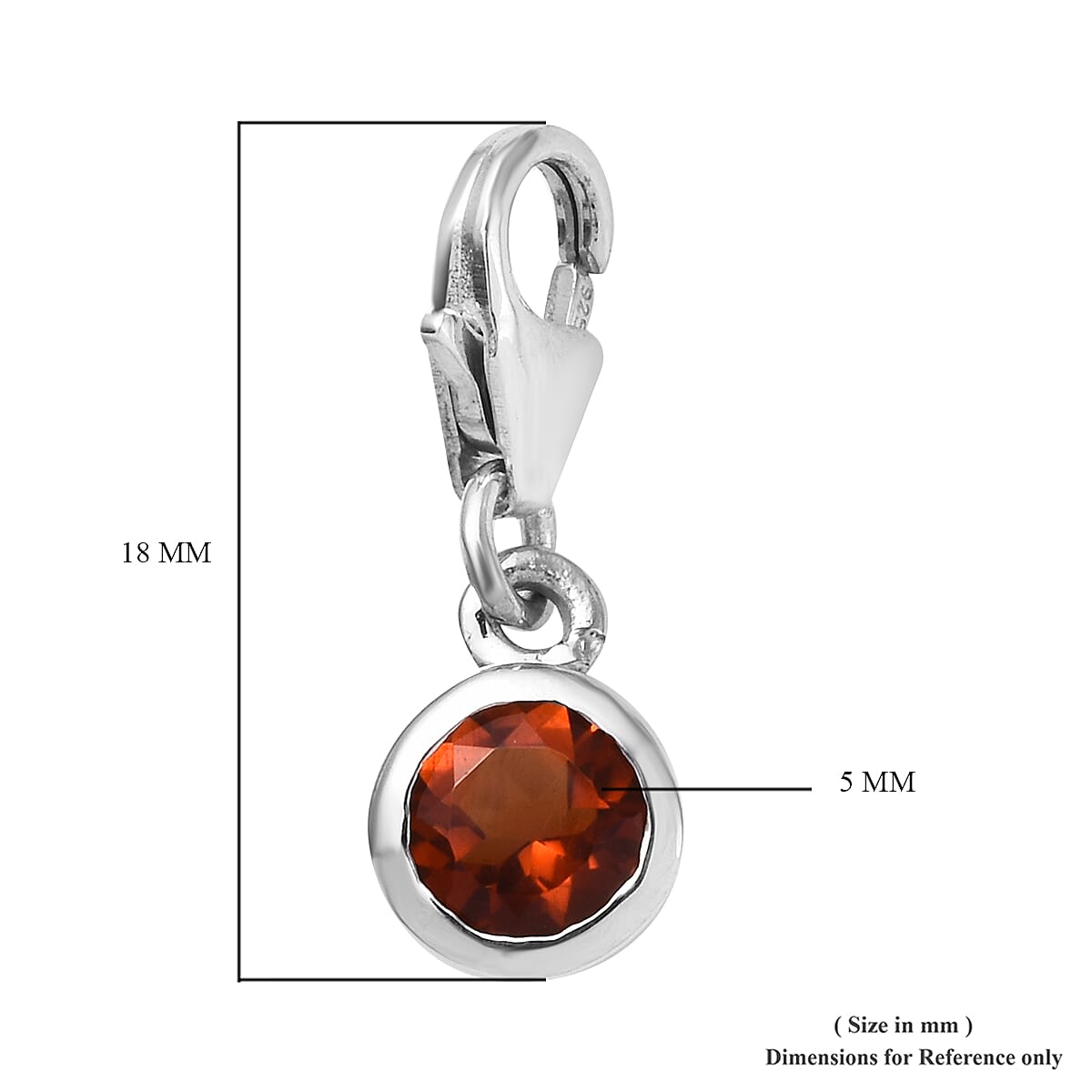 Madeira Citrine (Rnd) Charm in Platinum Overlay Sterling Silver 0.50 Ct.