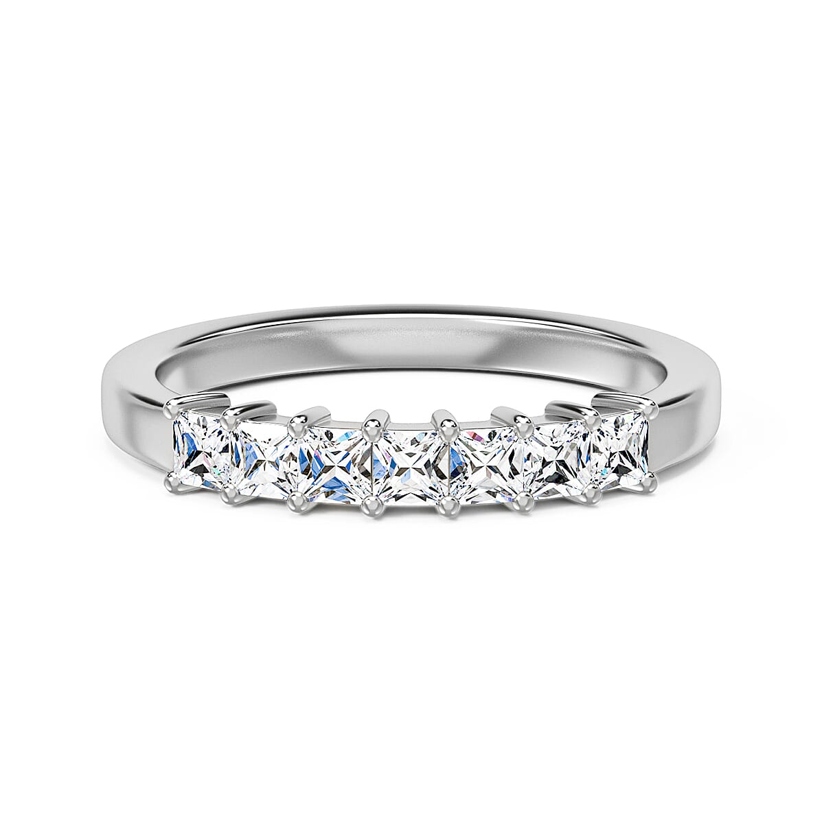 RHAPSODY 0.50 Ct Diamond Princess Cut 7 Stone Ring in 950