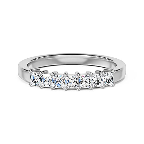 RHAPSODY 950 Platinum IGI CERTIFIED Diamond (Sqr) (E-F- VS) Ring 0.50 Ct.