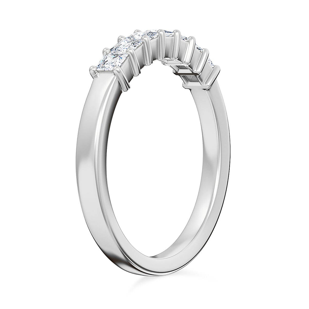 RHAPSODY 950 Platinum IGI CERTIFIED NATURAL Diamond (Sqr) (E-F- VS) Ring 0.51 Ct.