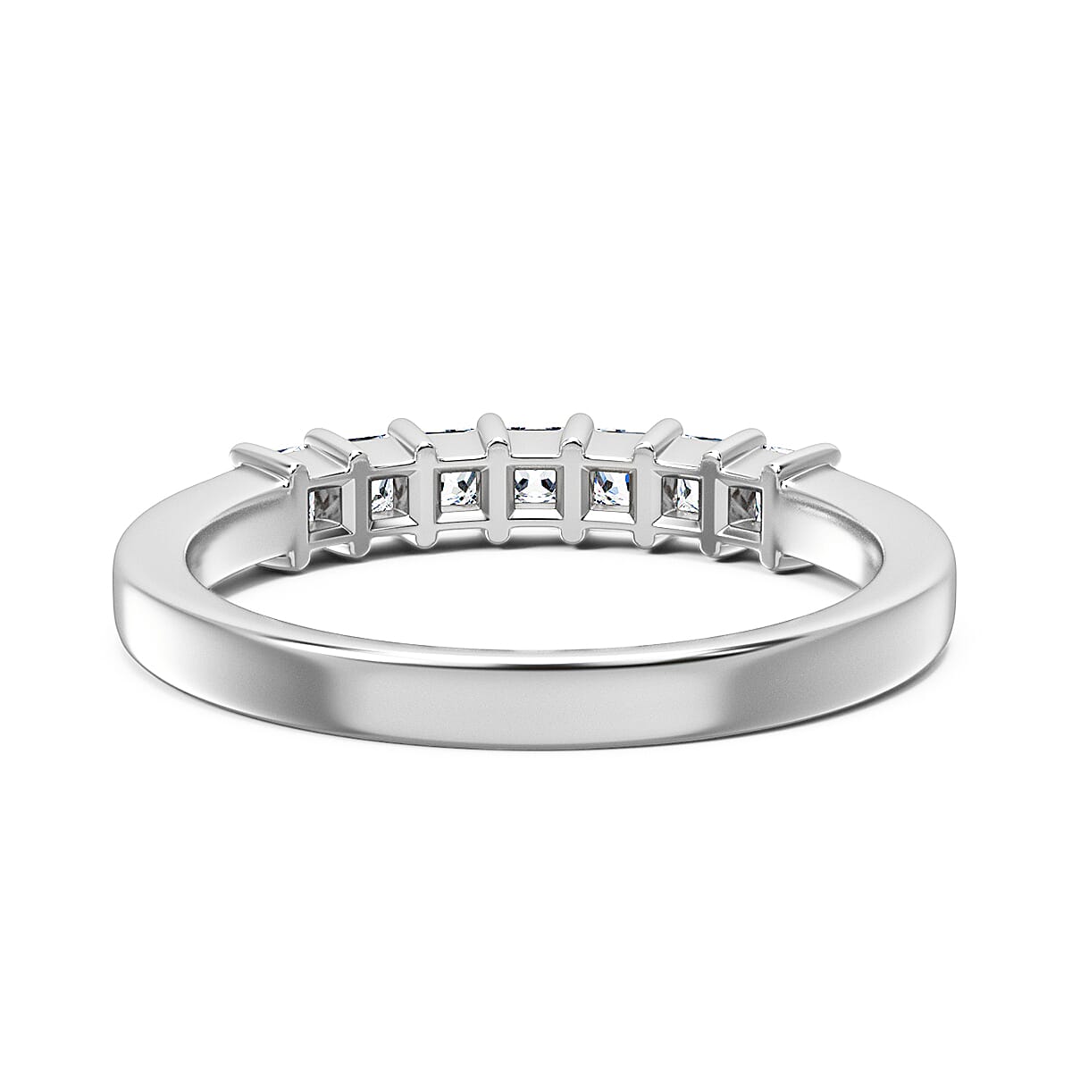RHAPSODY 950 Platinum IGI CERTIFIED NATURAL Diamond (Sqr) (E-F- VS) Ring 0.51 Ct.