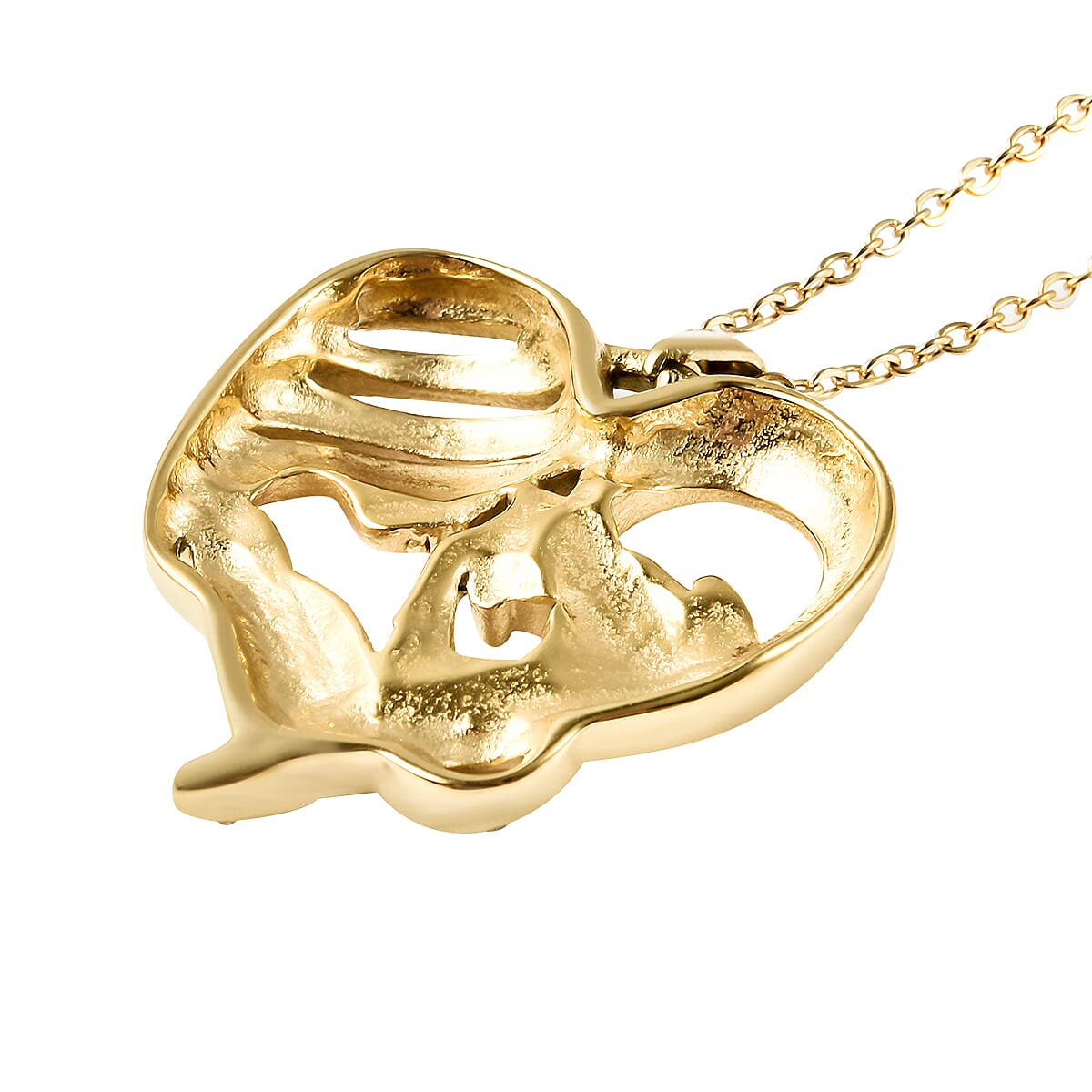 White Crystal Heart Pendant With Chain 1.300  Ct.