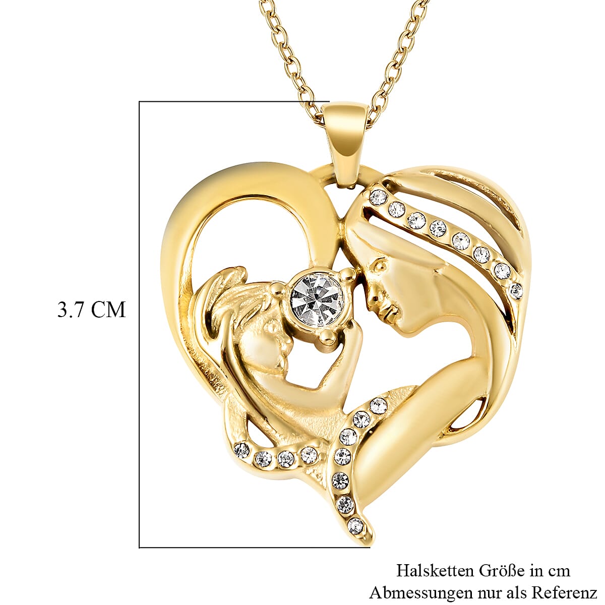 White Crystal Heart Pendant With Chain 1.300  Ct.