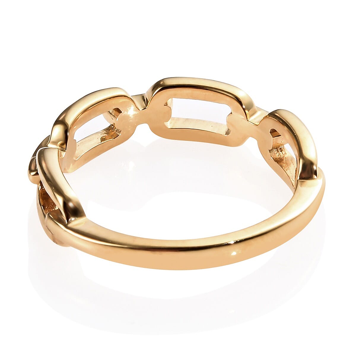14K Gold Overlay Sterling Silver Link Chain Ring