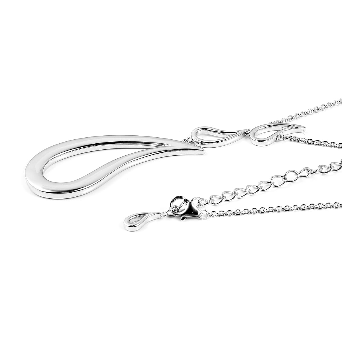 LucyQ TJC Exclusive Open Drip Rhodium Overlay Sterling Silver Necklace (Size 28 with 4 inch Extender), Silver wt 27.00 Gms
