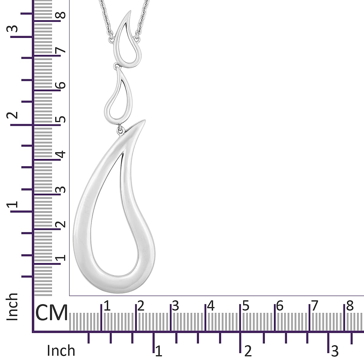 LucyQ TJC Exclusive Open Drip Rhodium Overlay Sterling Silver Necklace (Size 28 with 4 inch Extender), Silver wt 27.00 Gms