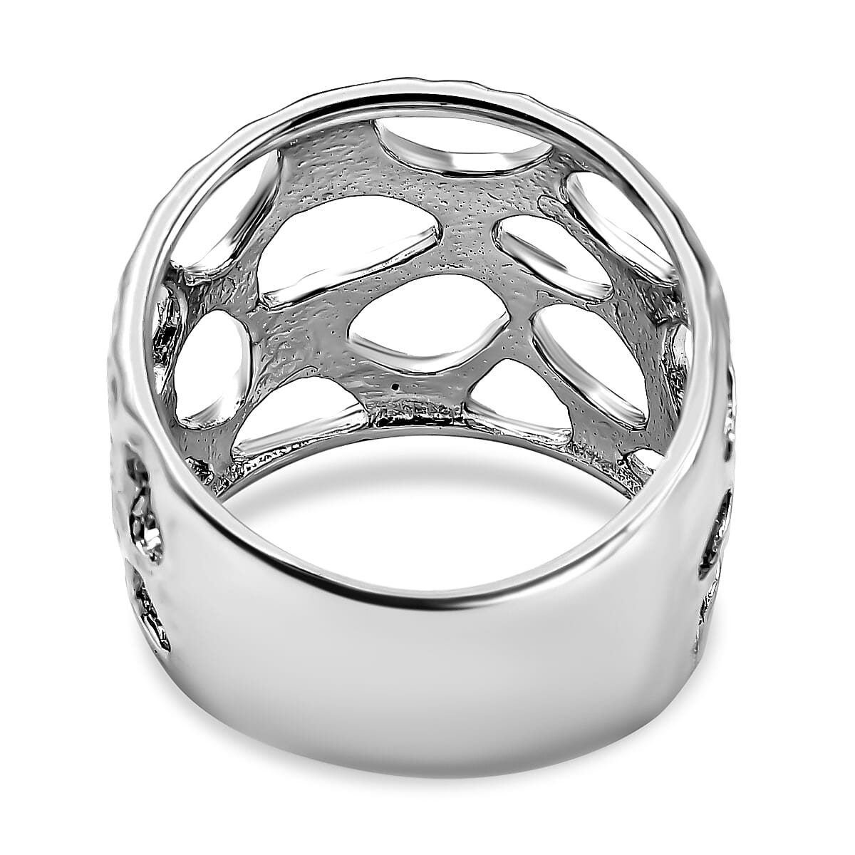 RACHEL GALLEY Rhodium Overlay Sterling Silver Molten Band Ring,